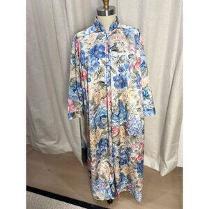 Vintage 80's 90s Ariel Peter Keyloun Floral Maxi Caftan Hostess Gown Size M